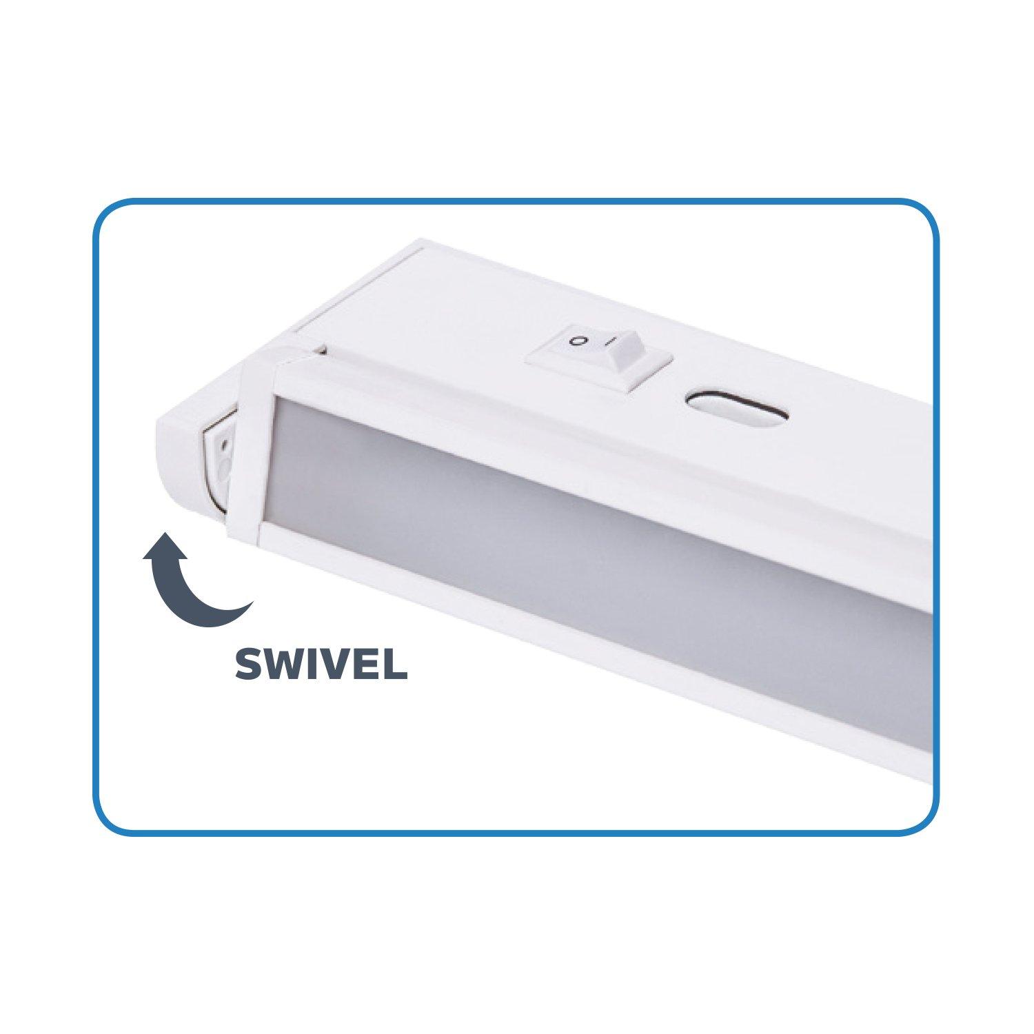 nadair 11" led under cabinet lighting kit swivel plug-in ultra-slim closet or kitchen cabinet light dimmable with 3 color modes built-in, linkable