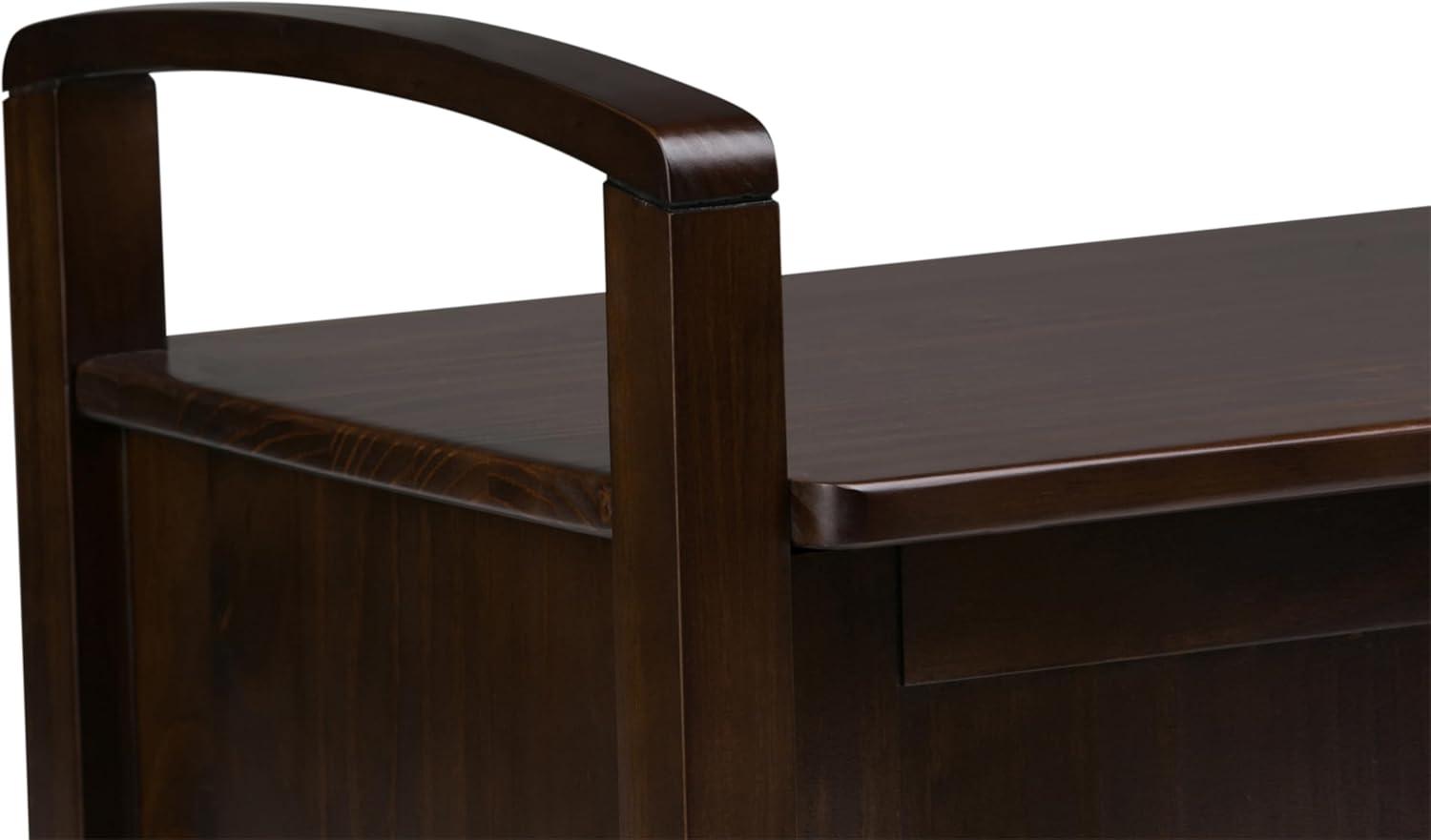 Rustic Natural Aged Brown Solid Wood Entryway Storage Bench