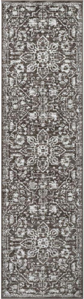 Vintage Bohemian Floral Gray Soft Runner Rug 2'7" x 9'10"