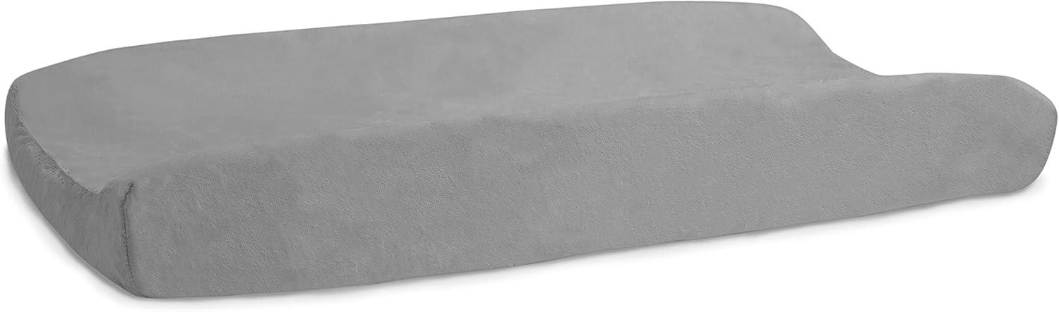 Delta Children Contoured Changing Pad with Plush Cover, Grey