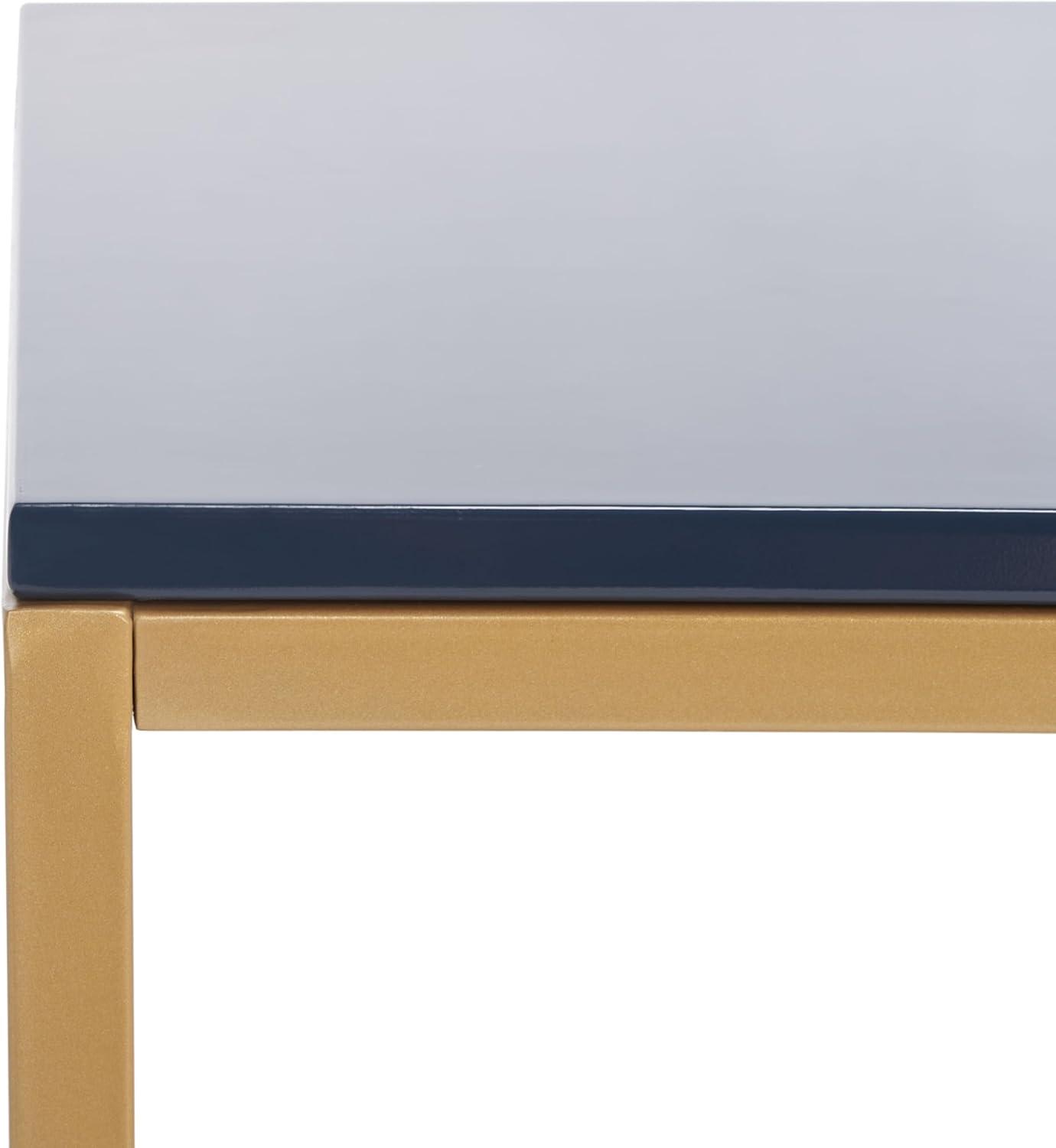 SAFAVIEH Nova Scandinavian Navy/Gold Wood Writing Desk (47.3 in. W x 23.6 in. D x 29.5 in. H)