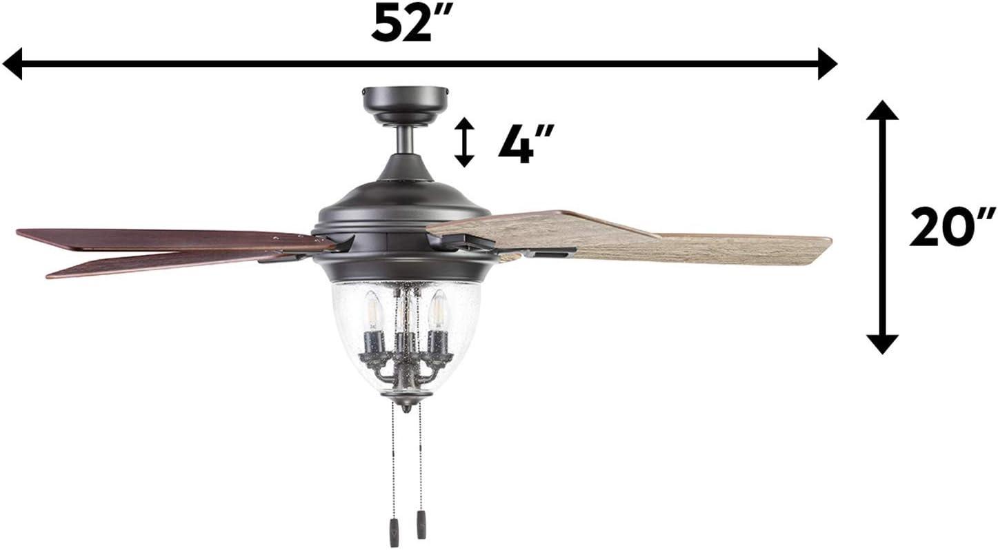 Glencrest 52" Iron LED Craftsman Ceiling Fan with Reversible Blades