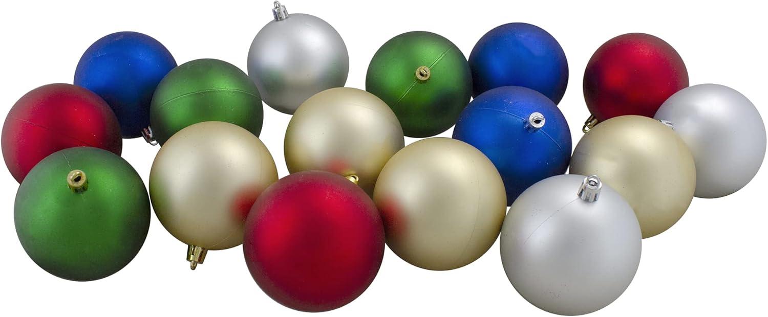 Northlight 32ct Shatterproof Shiny and Matte Christmas Ball Ornament Set 3.25" - Gold/Silver