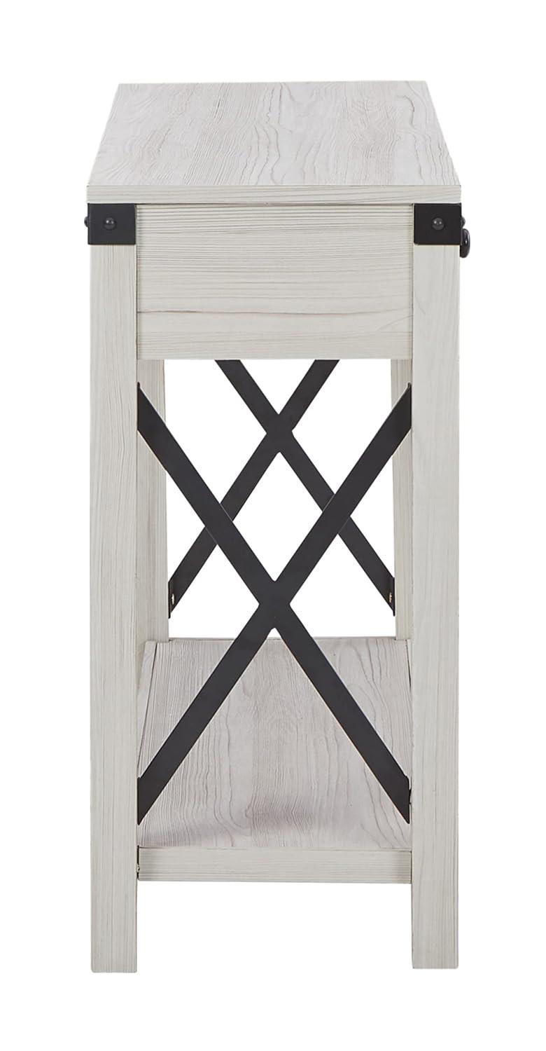 Bayflynn Console Sofa Table White - Signature Design by Ashley: Modern Farmhouse Style, Open Shelf Storage