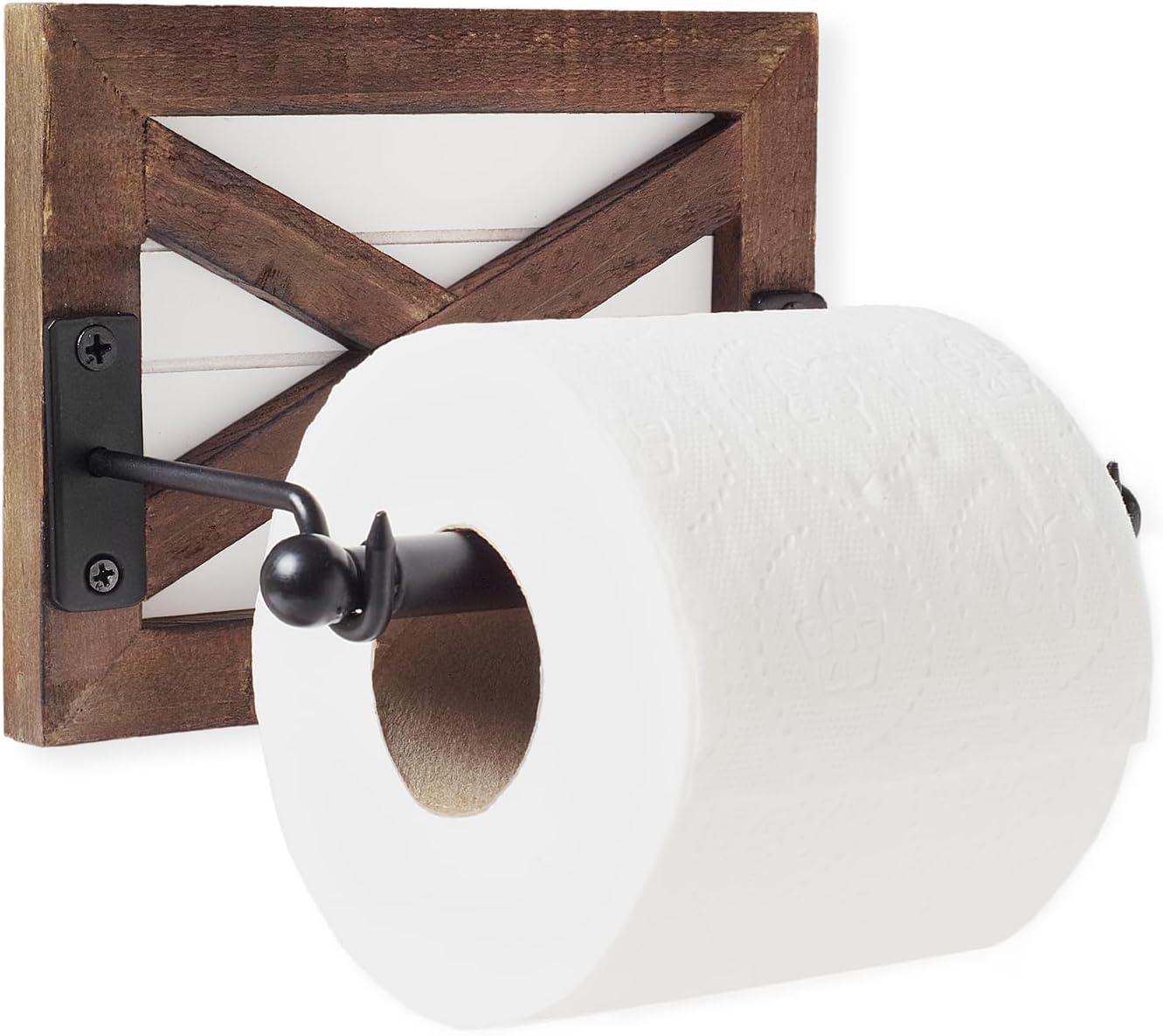 Wall Mount Farmhouse Toilet Paper Holder - Shiplap Accent