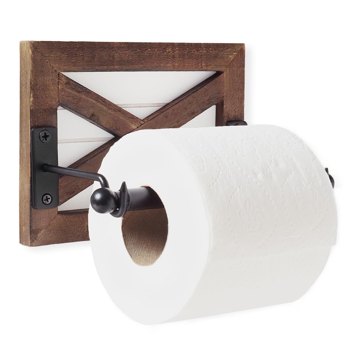 Wall Mount Farmhouse Toilet Paper Holder - Shiplap Accent