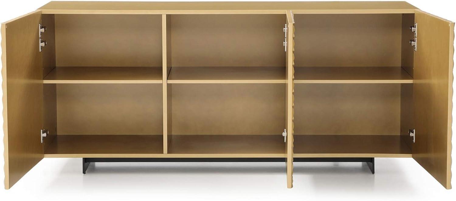 Whiteline Modern Living Harper Buffet , high gloss gold, Design on doors