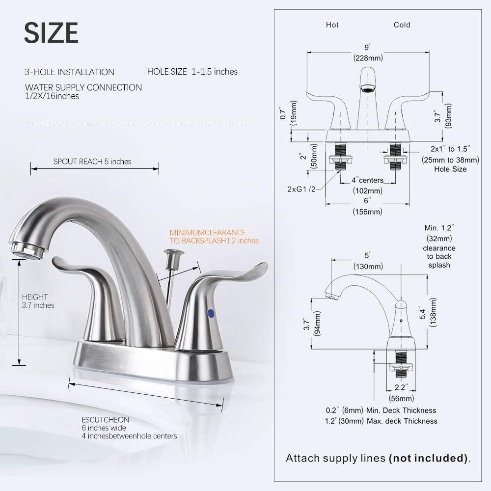 Centerset 2-handle Bathroom Faucet with Drain Assembly