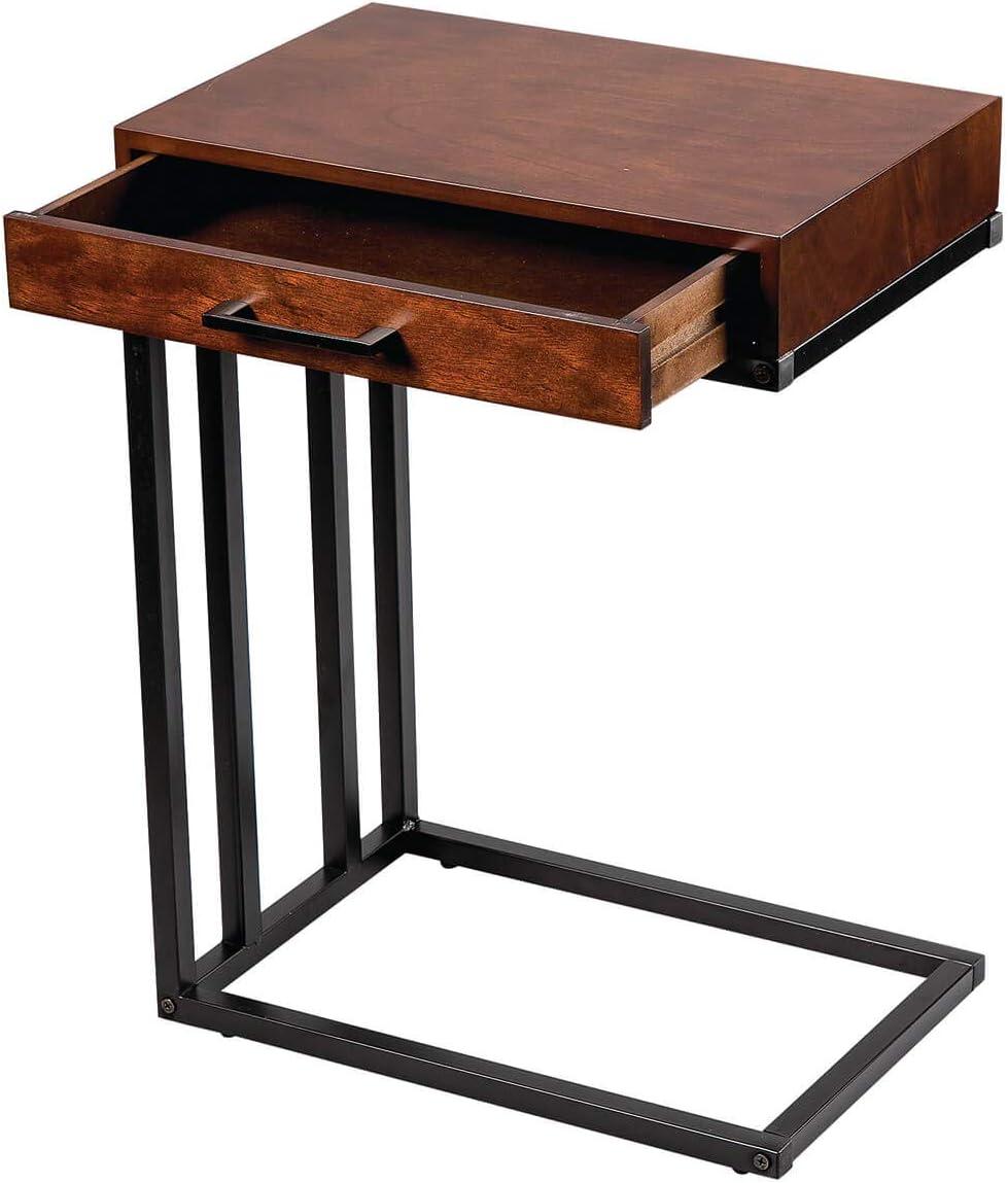 OakRidge Side Accent Table with Drawer, Under the Sofa C-Design