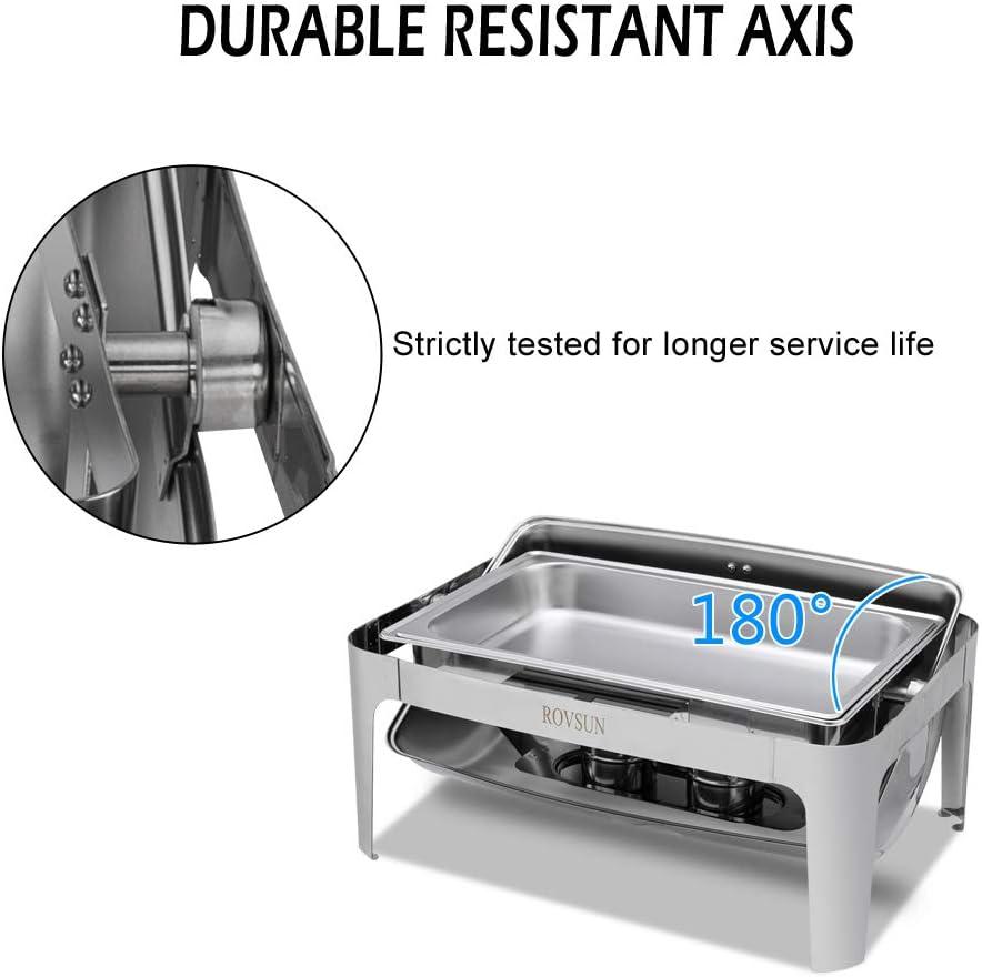 ROVSUN Roll Top Silver Stainless Steel Chafing Dish Buffet Set