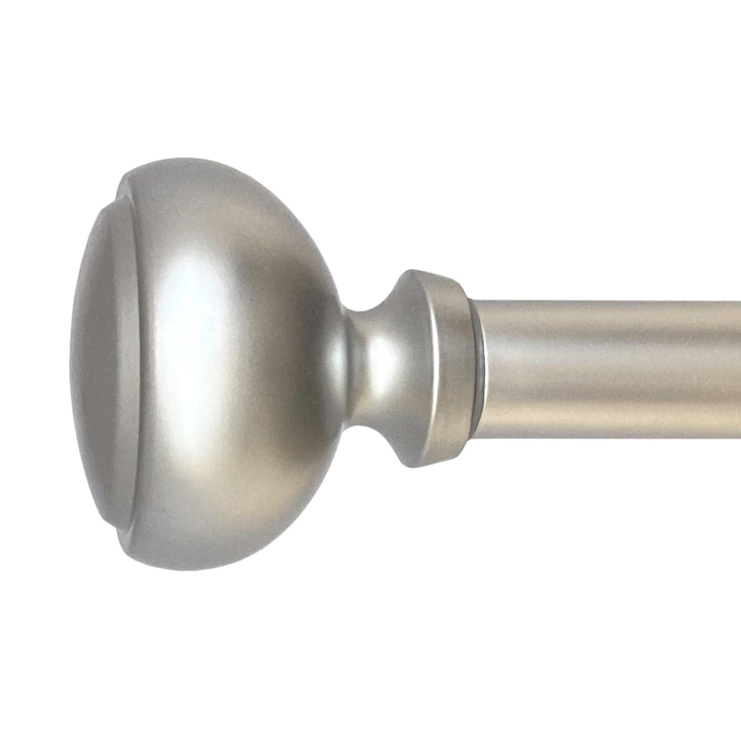 Fairbanks II 12-20 Inch Adjustable Side Curtain Rod Set Pair, 1 Inch Diameter in Nickel