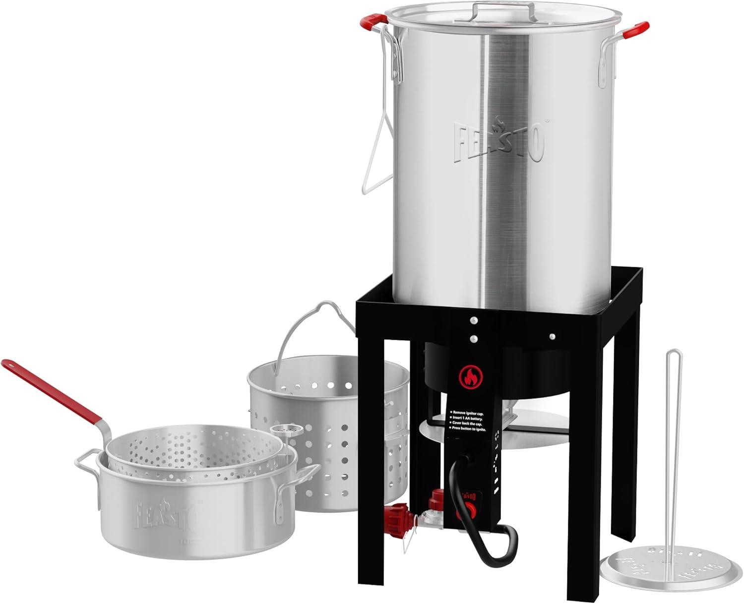 Feasto 30 qt 55000 BTU Aluminum Turkey Fryer