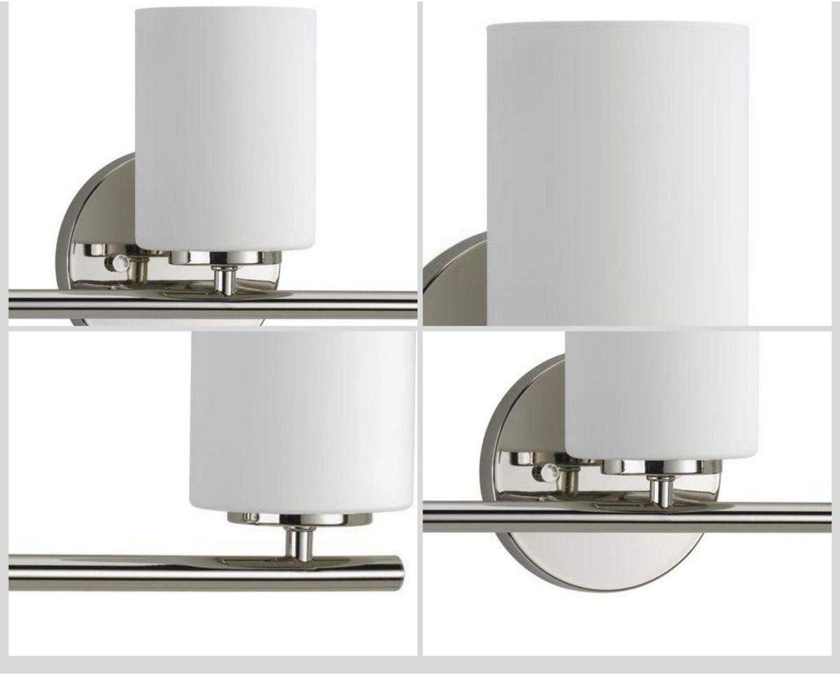 Progress Lighting Replay Collection 2-Light Bath Vanity, Polished Nickel, Shade Included