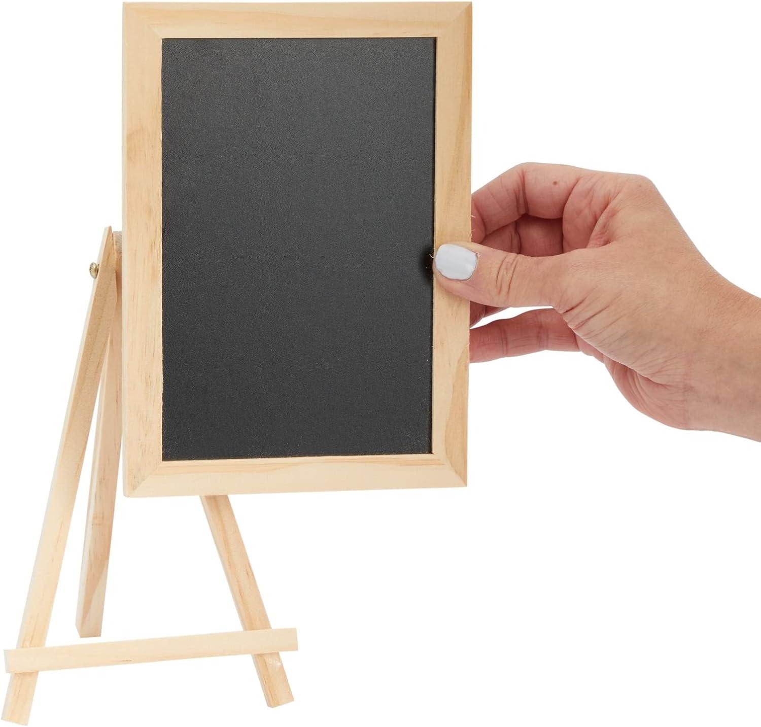 Juvale 6-Pack Mini Chalkboard Signs with Easel Stand for Table Decorations, Restaurant Food Display, Message Boards, Small Business, 7x7x4 in