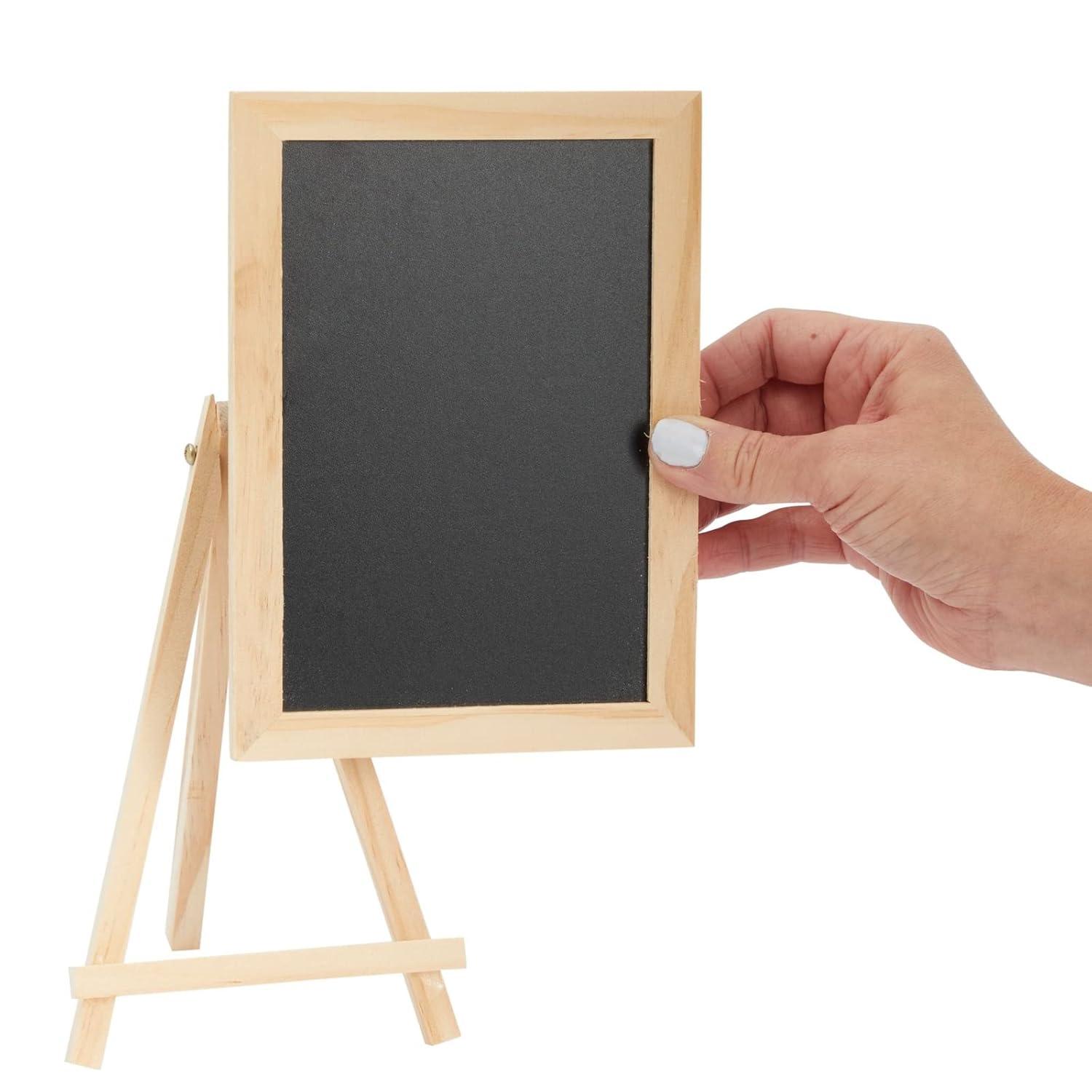 Juvale 6-Pack Mini Chalkboard Signs with Easel Stand for Table Decorations, Restaurant Food Display, Message Boards, Small Business, 7x7x4 in