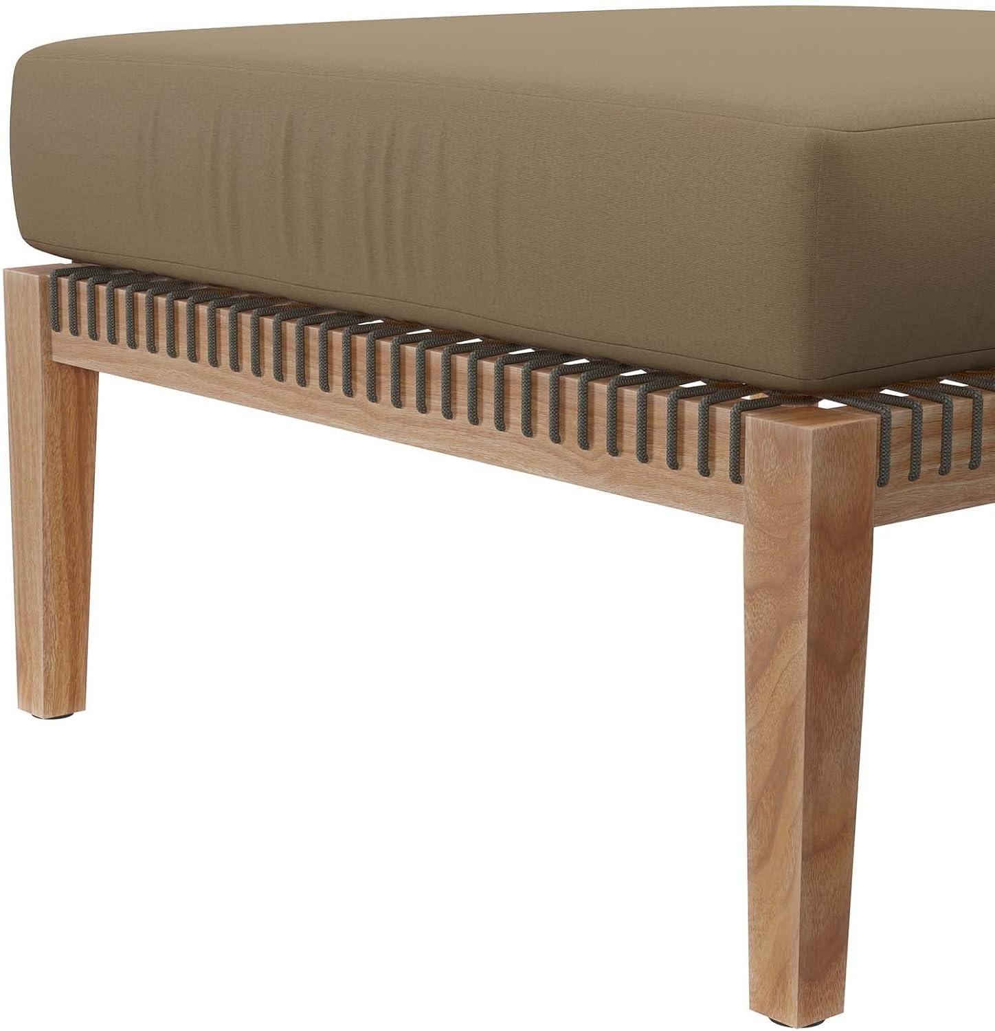 Modway Clearwater Outdoor Patio Teak Wood Ottoman