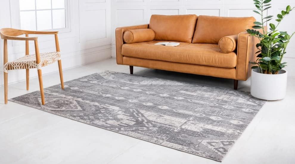 Unique Loom Portland Collection Area Rug - Orford (4' 1" x 6' 1" Rectangle Gray/Beige)