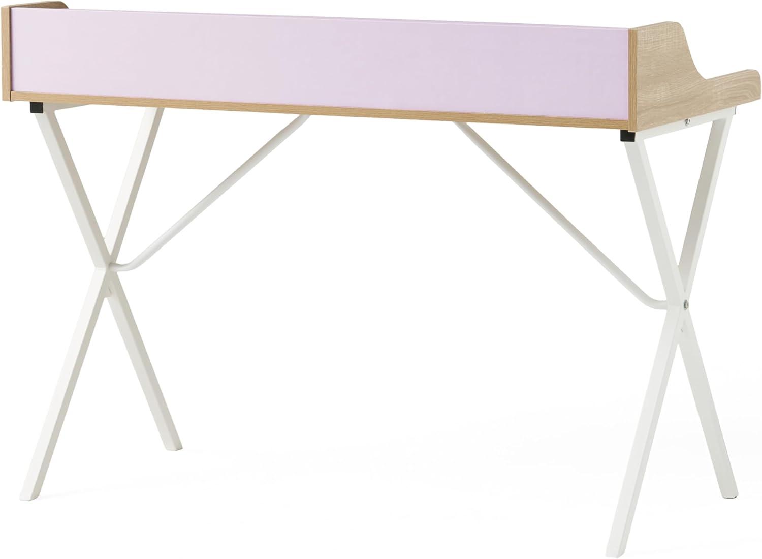GDFStudio Alexandria Modern Faux Wood Computer Desk, Oak/White