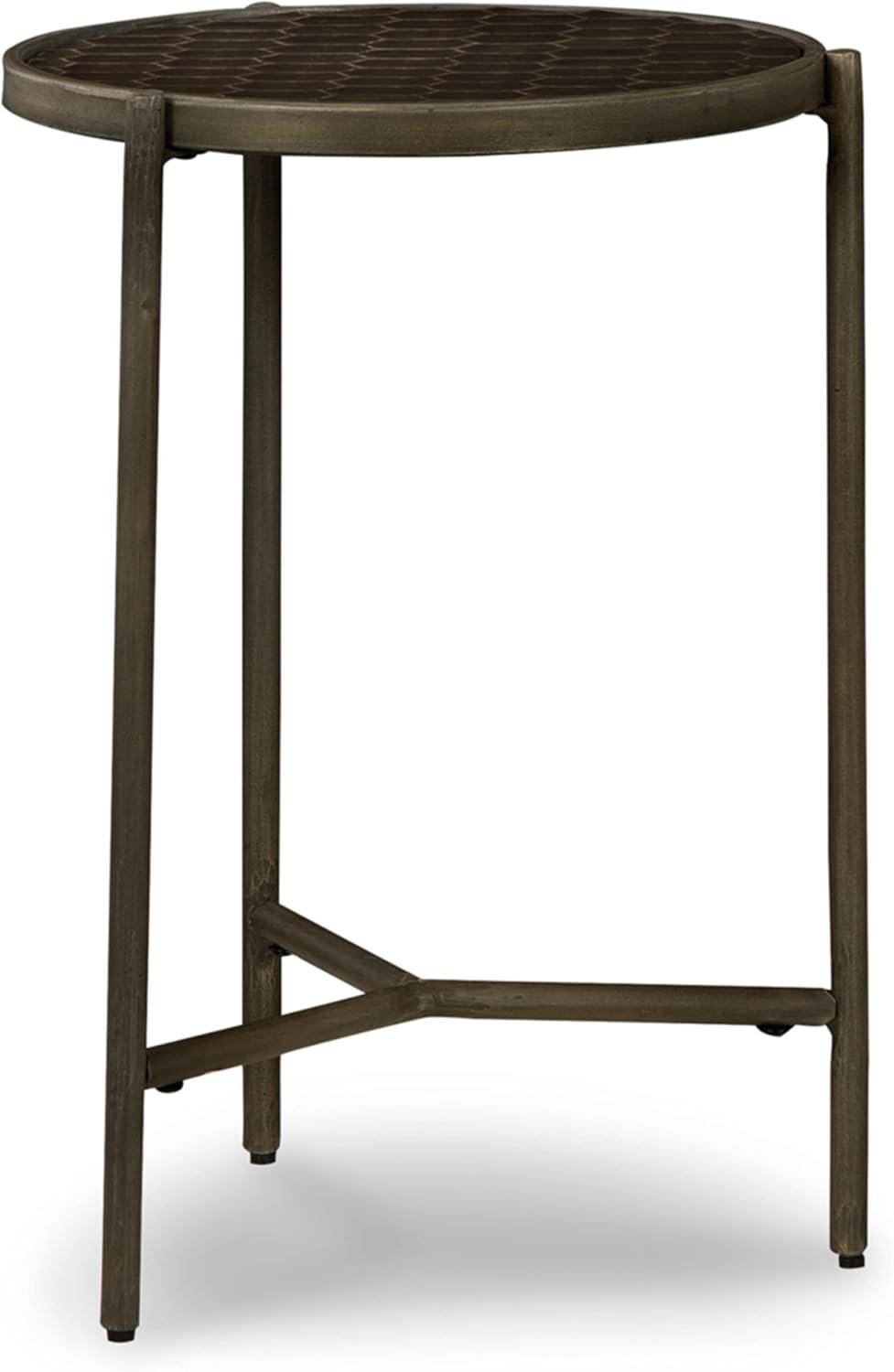 Doraley End Table Black/Gray/Brown/Beige - Signature Design by Ashley: Honeycomb Top, Mango Wood, Metal Base