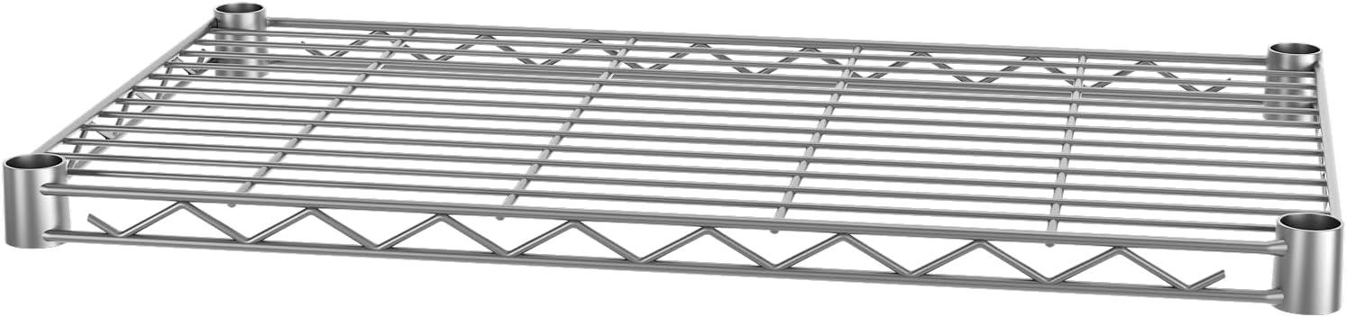 Adjustable Silver Carbon Steel 3-Tier Wire Shelving Unit