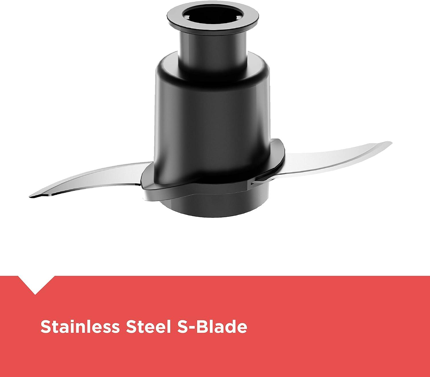 BLACK+DECKER BLACK+DECKER Vegetable Chopper, Stainless Steel Blade, 8-Cup Capacity, 450W Power with Attachments to Grate, Shred, Slice, Mince, Grind, and Puree