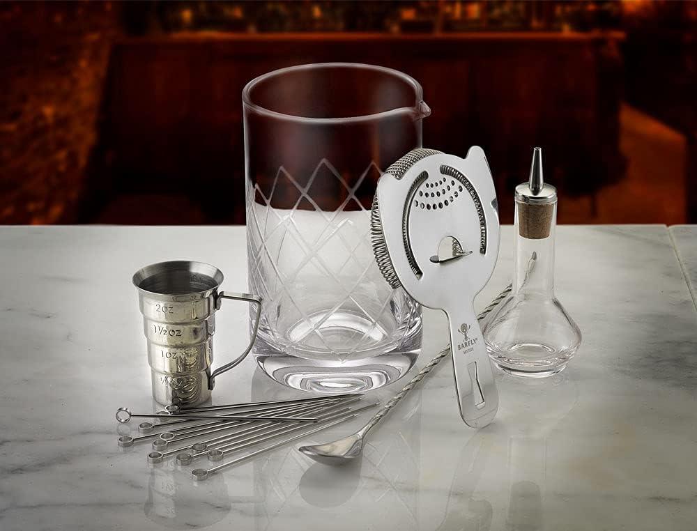 Stainless Steel 24 oz. Manhattan Cocktail Kit with Strainer and Jigger