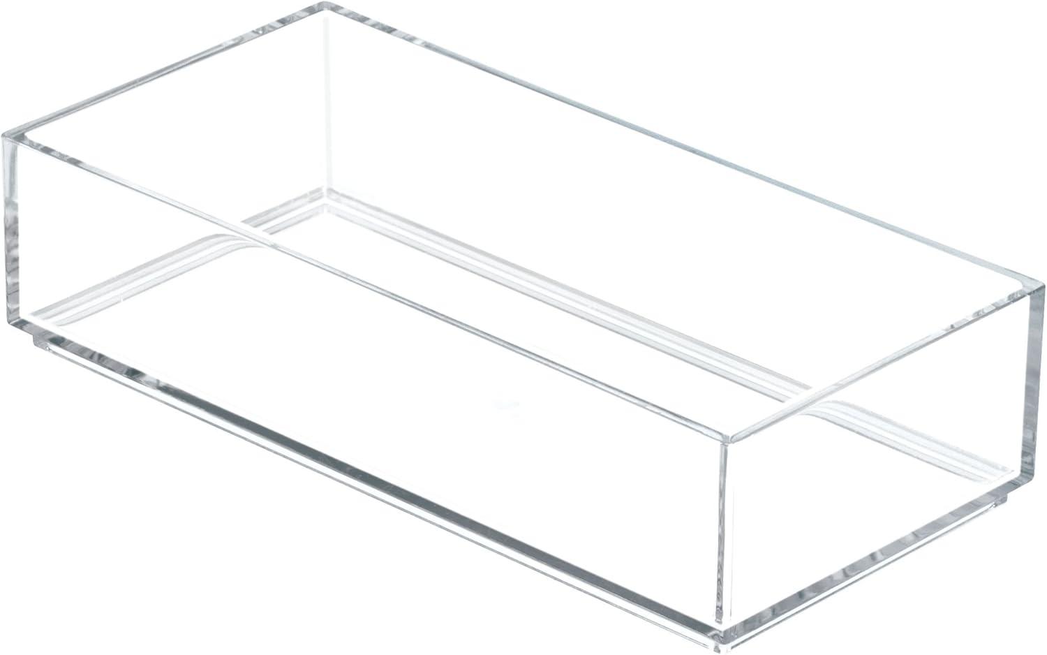 iDesign Clarity Plastic Drawer Organizer, Storage Container for Kitchen Gadgets, Corks, Sticky-Notes, Clips in Pantry, Cabinets, Countertops, 4" x 4" x 2" - Clear,X-Small