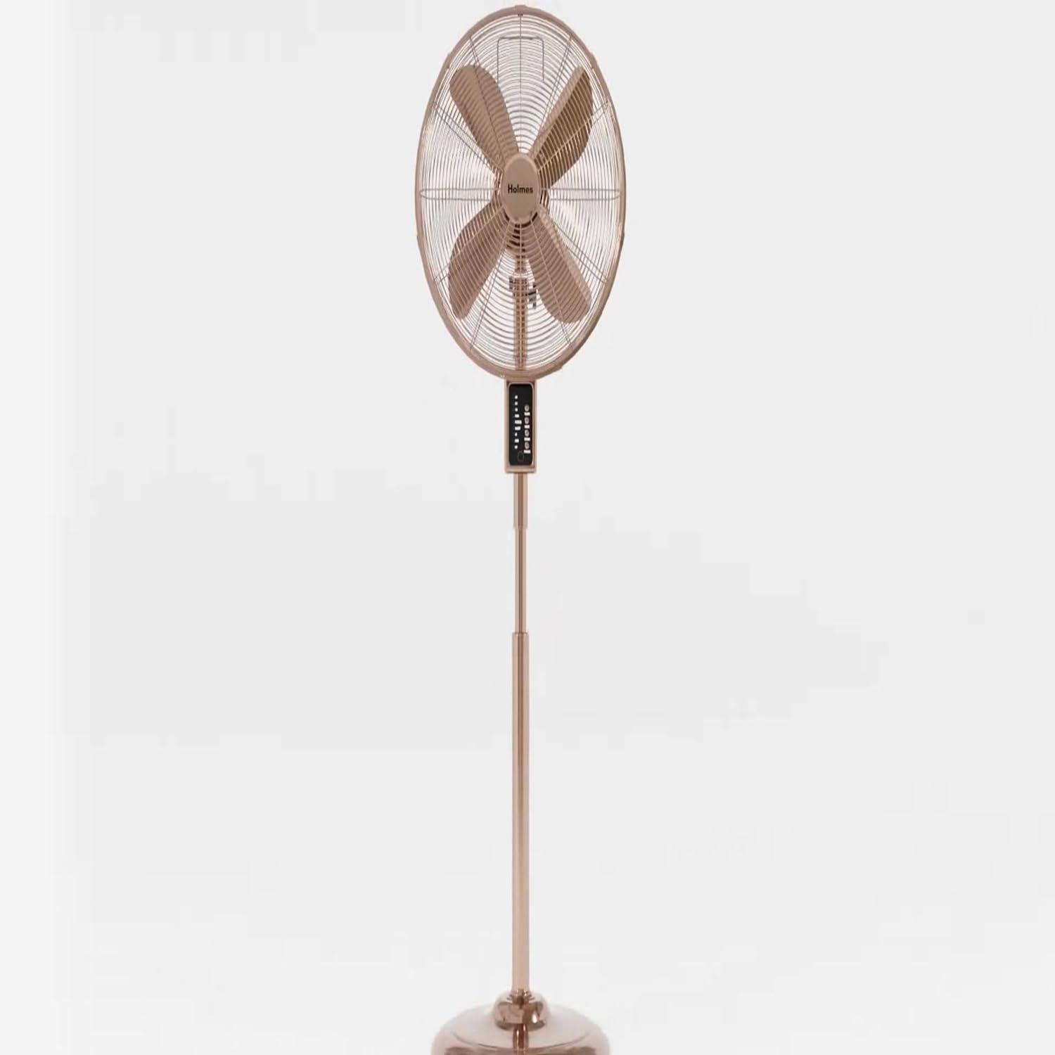 Holmes 16" Digital Oscillating 3-Speed Metal Stand Fan with Remote Control Copper