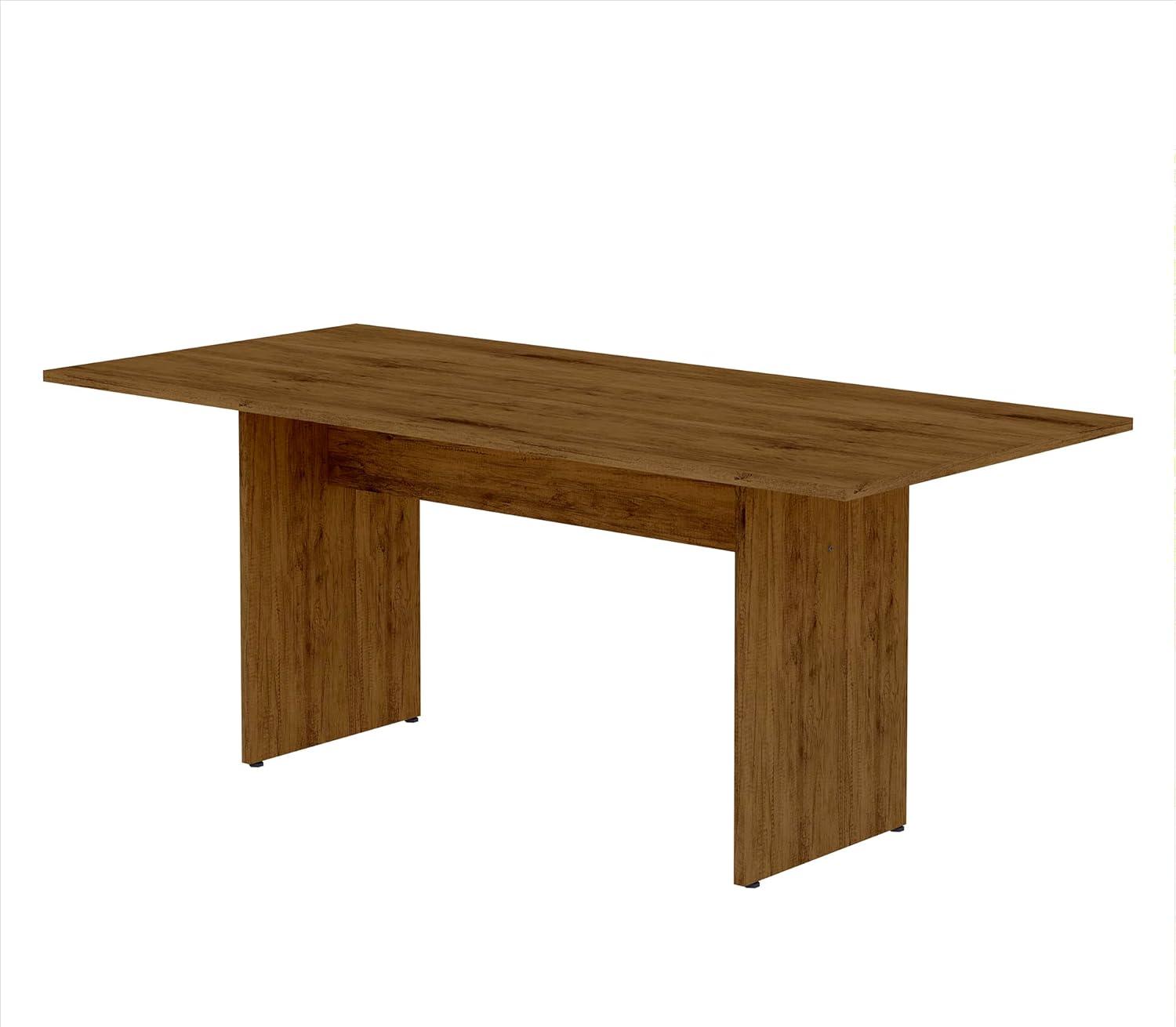 67.91" Nomad Dining Table Natural - Manhattan Comfort: Pedestal Base, MDF, Seats 6