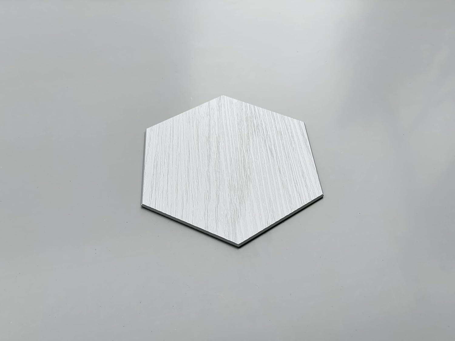 Bex 6" x 6.9" Hexagon Stone Composite Peel & Stick Wall Tile