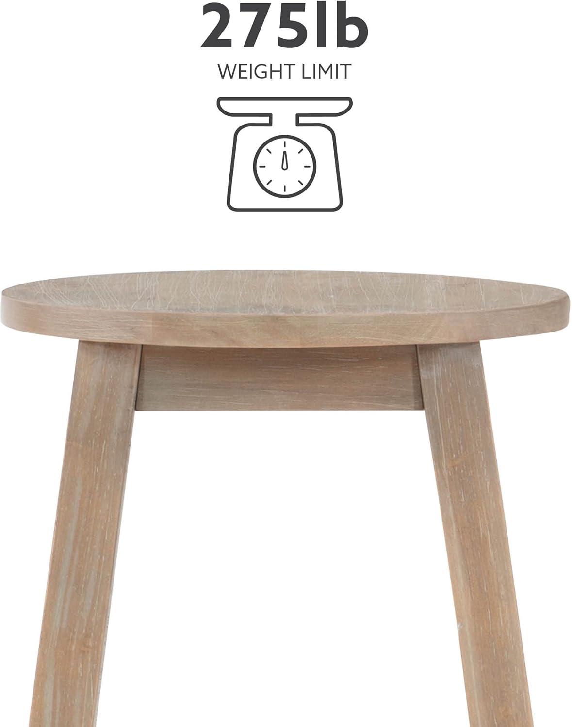 Drevy Zeke Grey Wash 24" Counter Stool with Round Seat