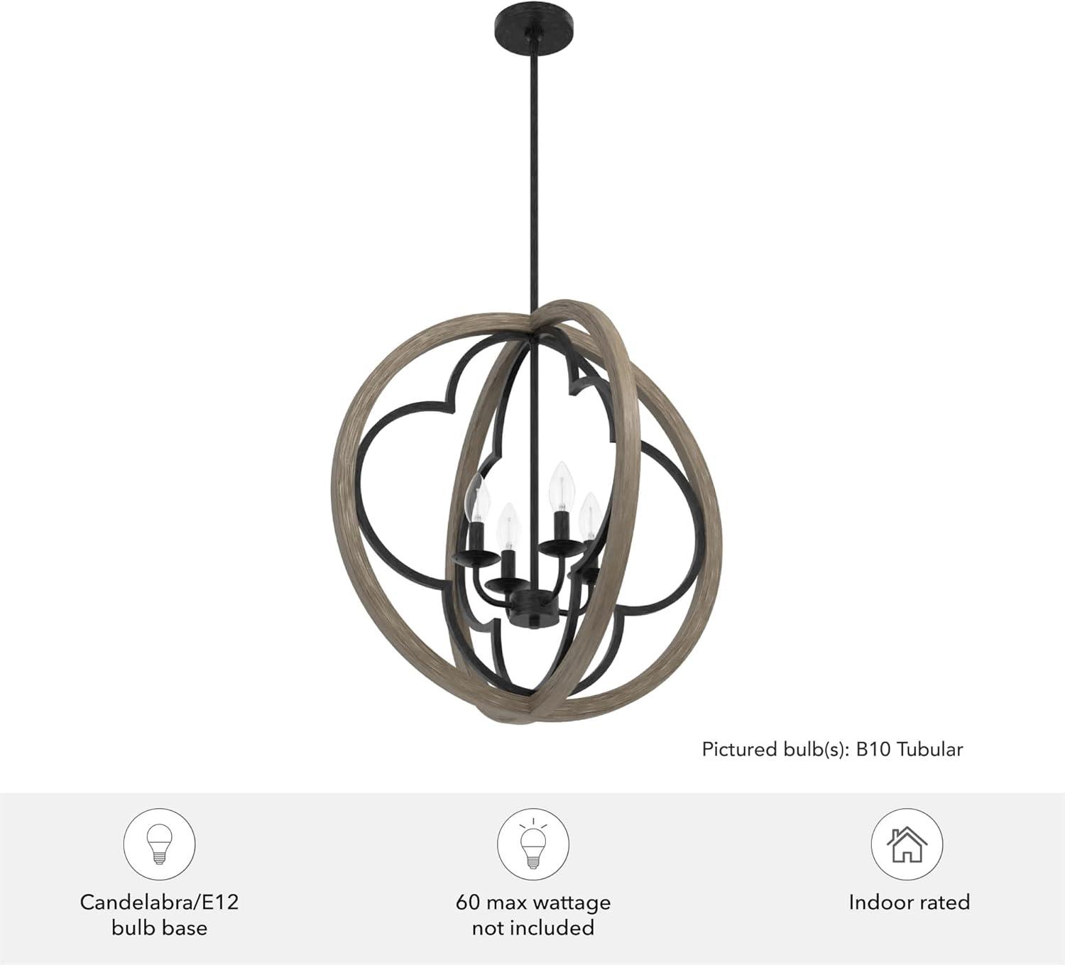 19096-Hunter Fans-Gablecrest 4-Light Pendant in Transitional Style-24 Inches Wide by 24 Inches High-Painted Concrete Finish