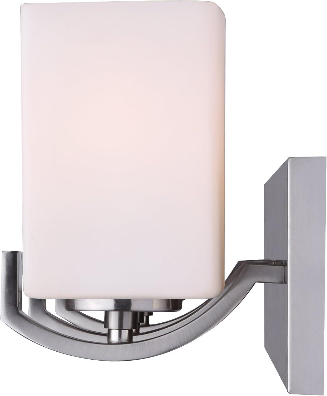 Palmer Contemporary Brushed Nickel 3-Light Vanity with White Opal Glass