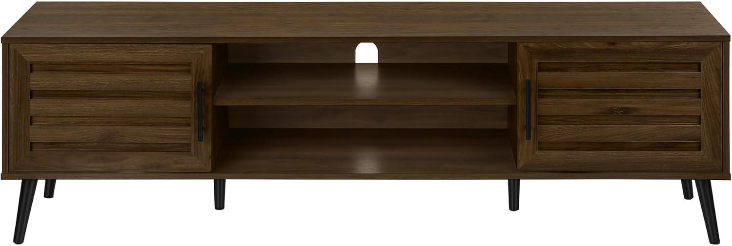 Monarch Specialties Tv Stand 72 Inch Console Media Entertainment Center Storage Cabinet Brown Laminate Black Wood Legs Transitional