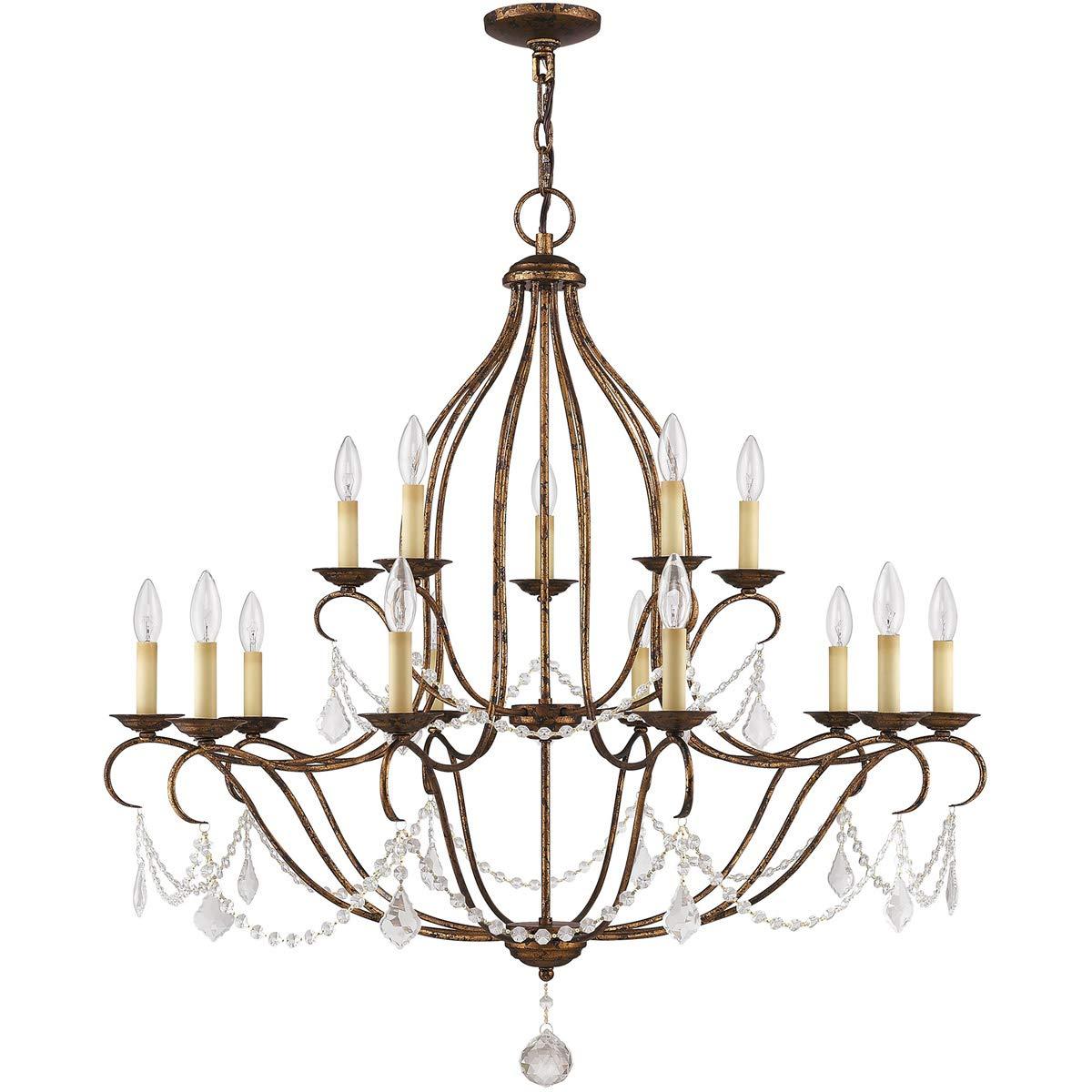 Livex Lighting Chesterfield Chandelier in Hand Applied Venetian Golden Bronze