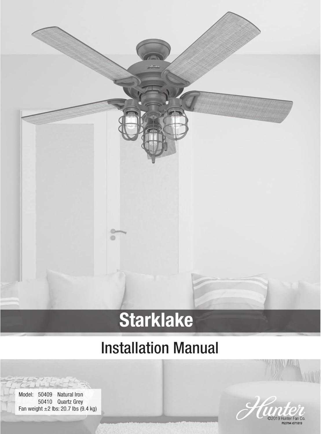 52" Starklake 5 - Blade Outdoor Standard Ceiling Fan with Pull Chain and Light Kit Included