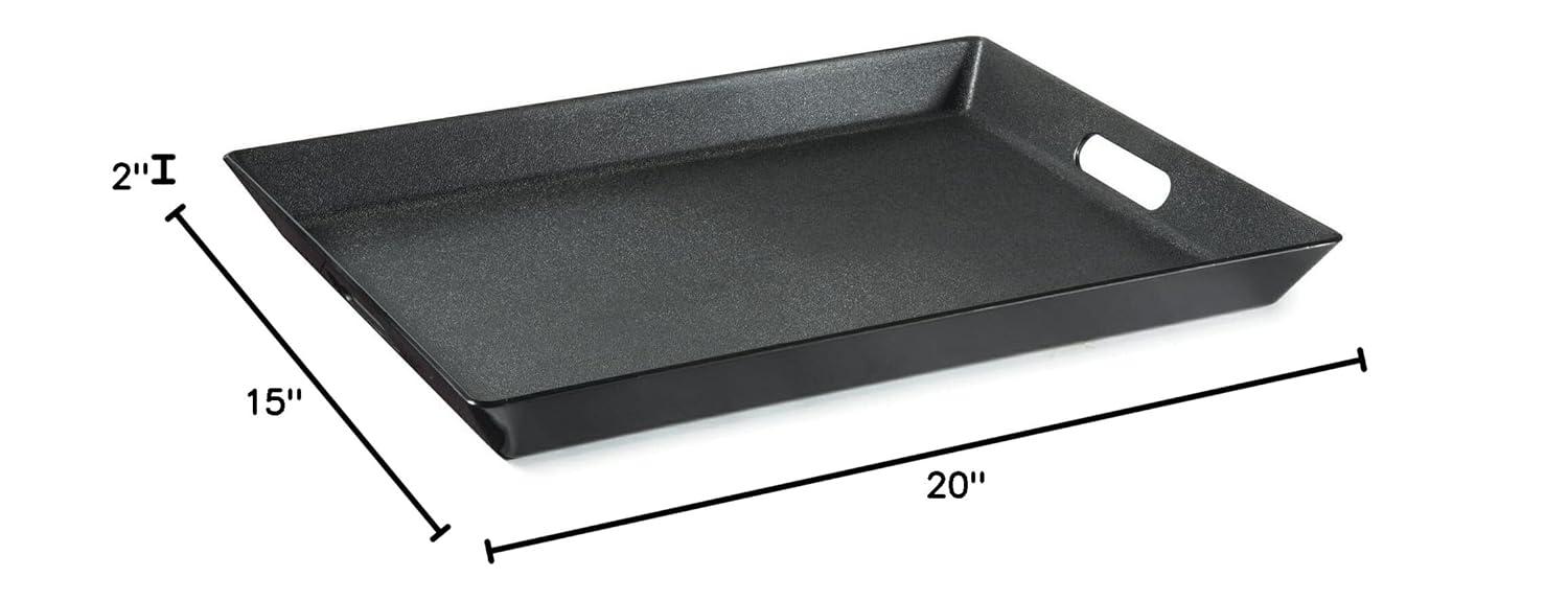 dxynlzq G.E.T. RST-1522-BK Non-Skid Ottoman / Coffee Table Serving Tray  15" x 20"  Black