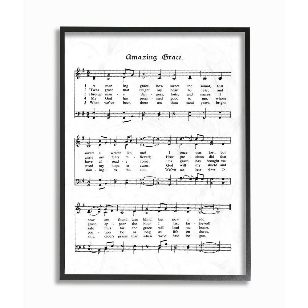 The Stupell Home Decor Collection Amazing Grace Vintage Sheet Music Wall Art