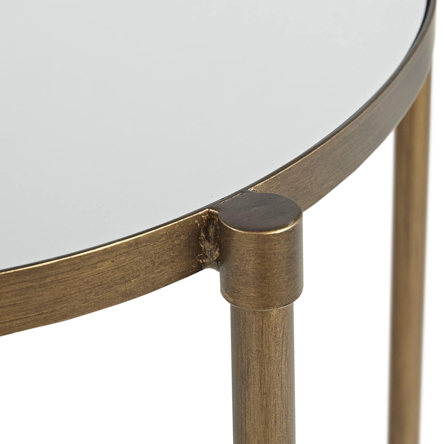 Martha Stewart Martha Stewart Lia Mirrored Top Oval Accent Table