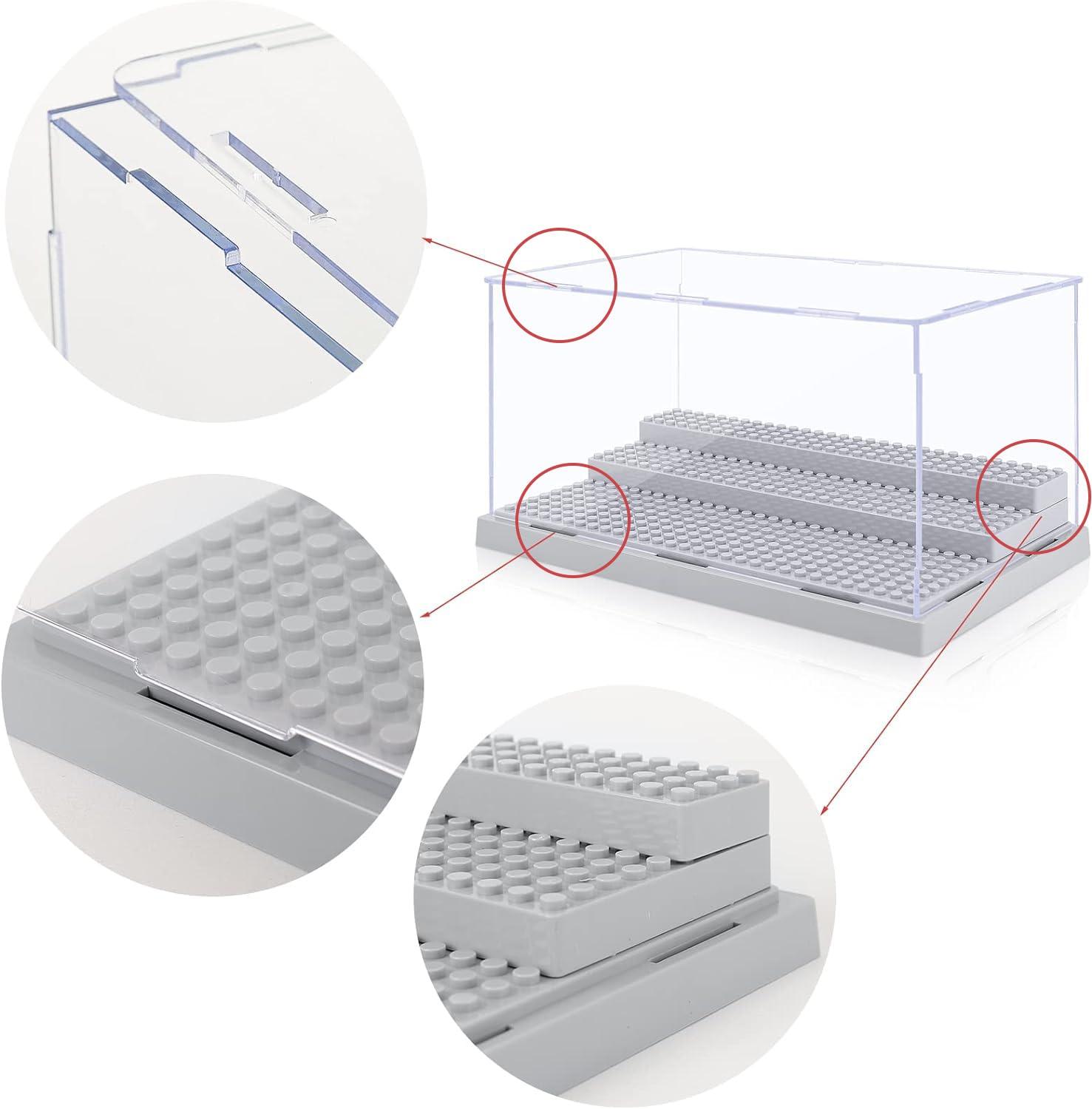 Display Case for Minifigure Action Figures Blocks, Removable Acrylic Display Box Storage for Collection Bricks Blocks Toys Models Minifigures