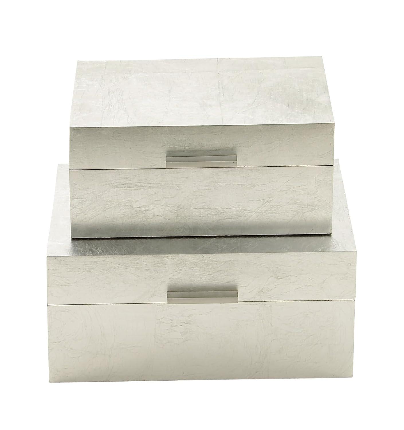 CosmoLiving by Cosmopolitan Wooden Decorative Box with Textured Foiled Exterior Set