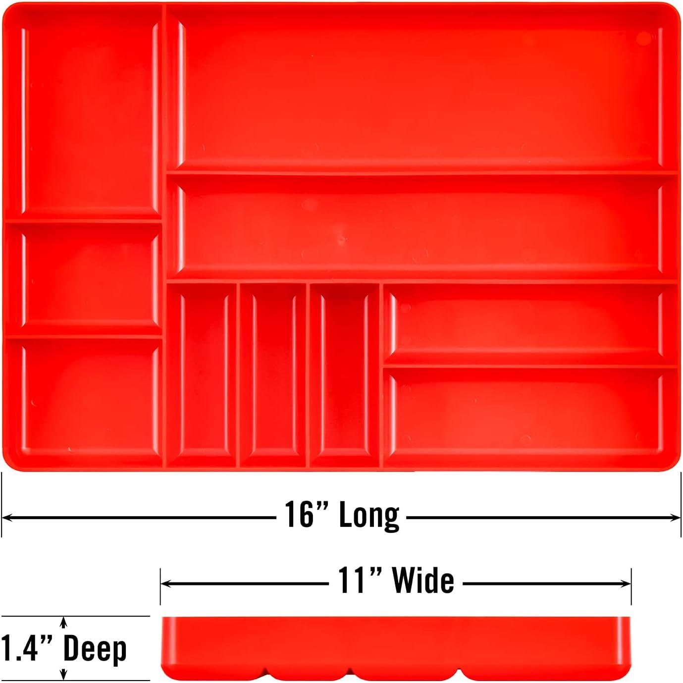 Ernst Mfg. 10 Compartment Organizer Tray Red
