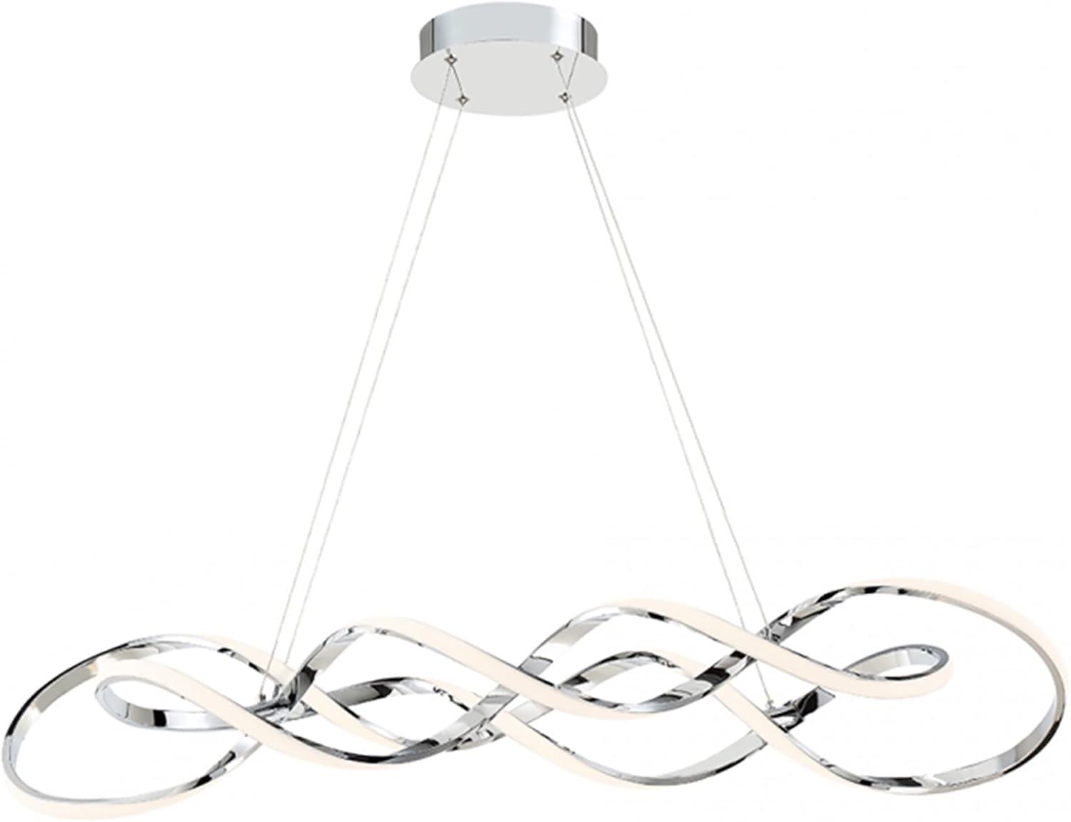 Elysian Chrome 39" LED Pendant with Frosted Diffuser - Indoor/Outdoor