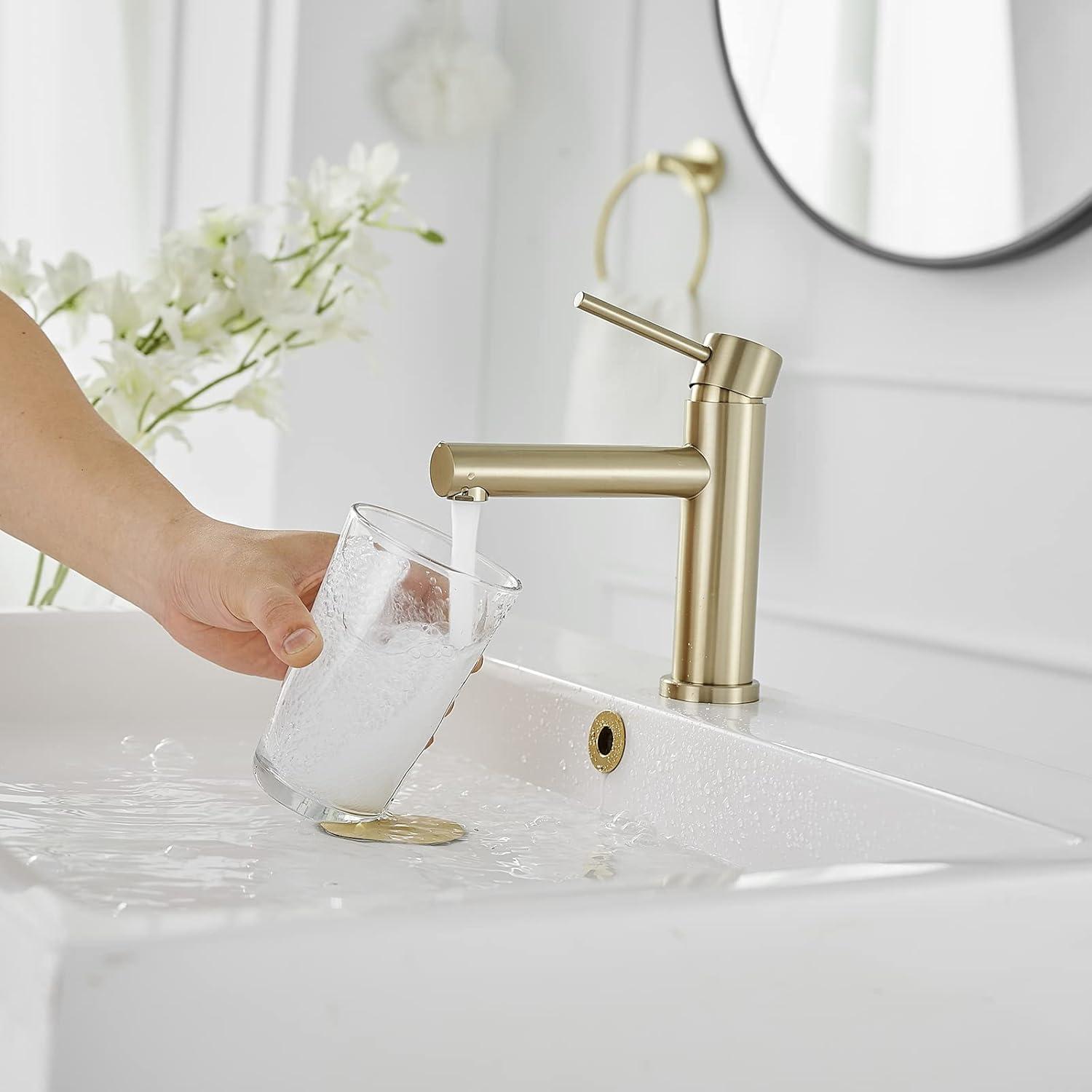 Single-Hole Single-handle Bathroom Faucet with Drain Assembly