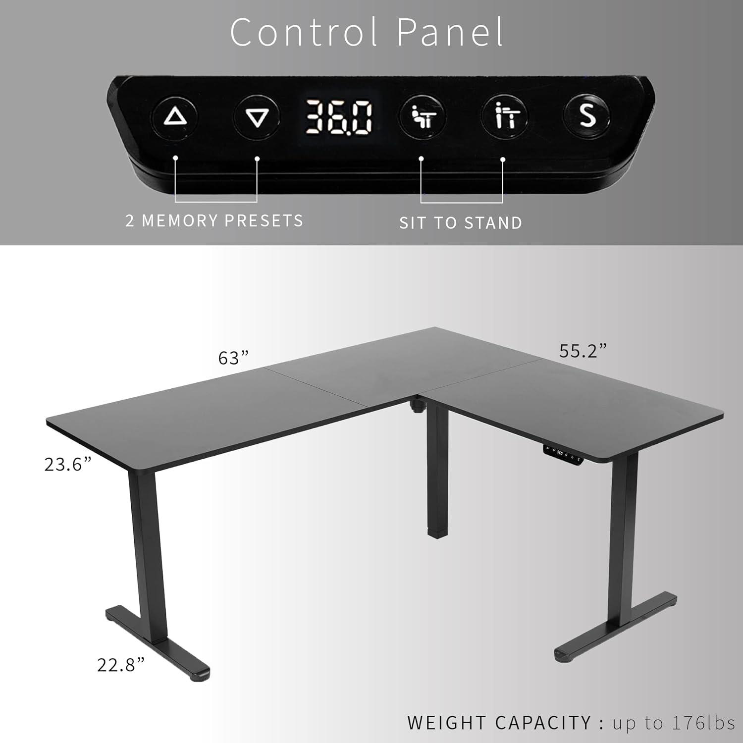 VIVO Electric 63" x 55" Corner Standing Desk