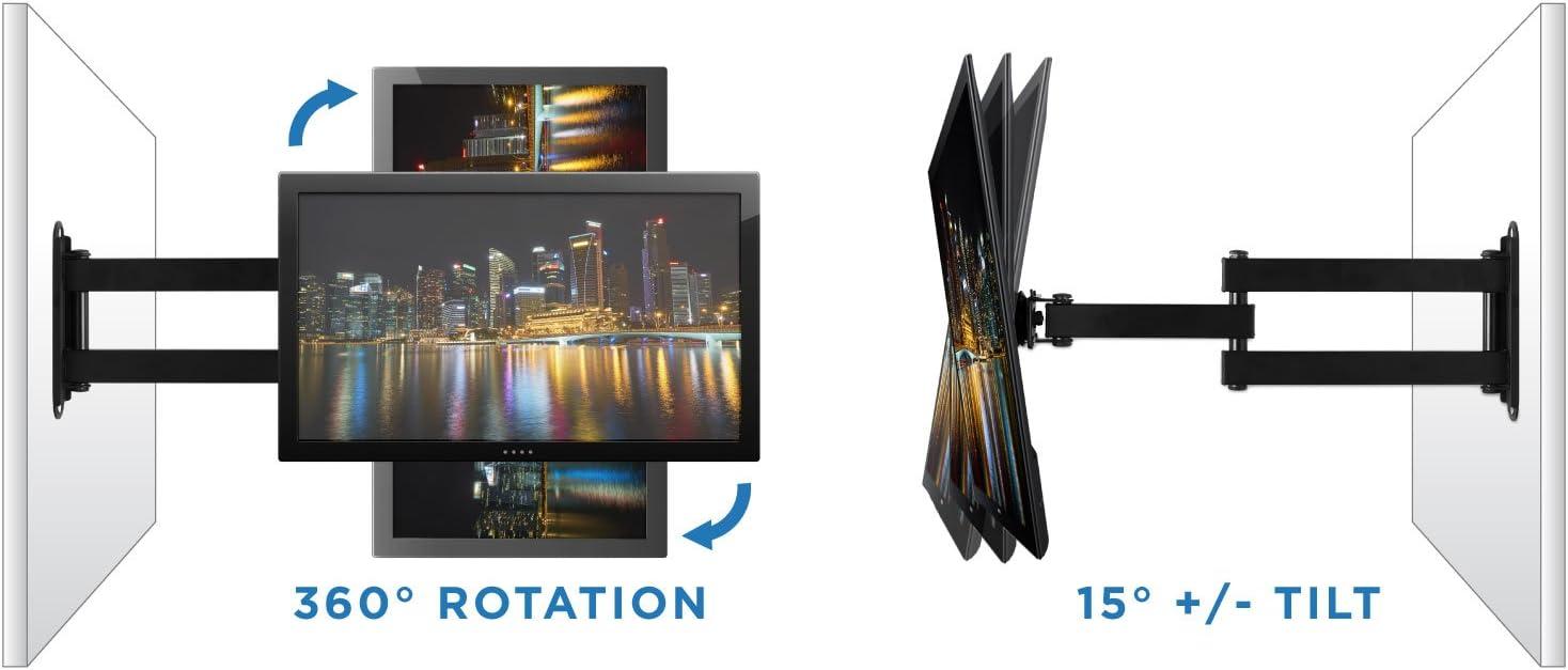 Black Steel Full-Motion TV Wall Mount for 17-55 inch Screens