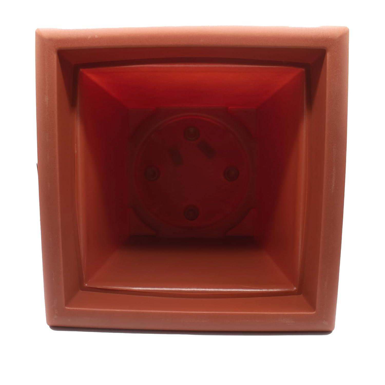 The HC Companies Terrazzo Plastic Square Planter, Terracotta, 20in