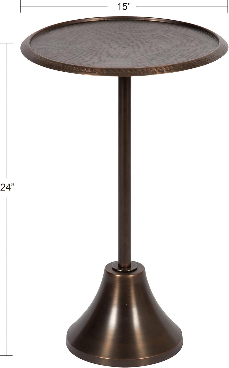 Kate and Laurel Sanzo Round Metal Side Table, 15x15x24, Bronze