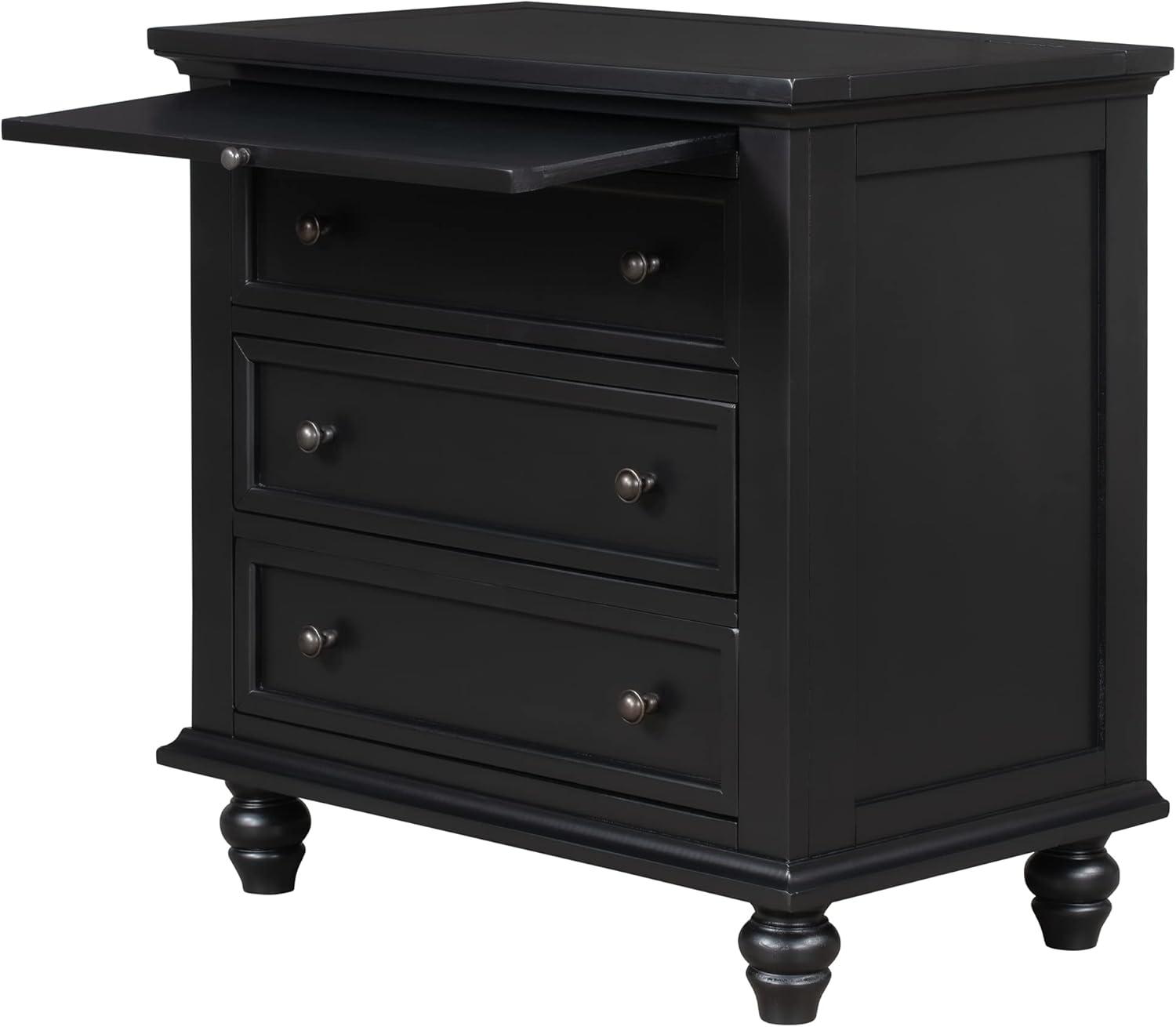 Historyli Go5H Bedside Table With 3 Drawers, Solid Wood Legs, Pull Out Tray Pine Wood Night Stand, Modern Side End Table Cabinet For Office, Living Room, Bedroom