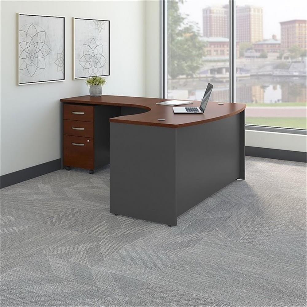 Series C L Shaped Desk with Mobile File Cabinet